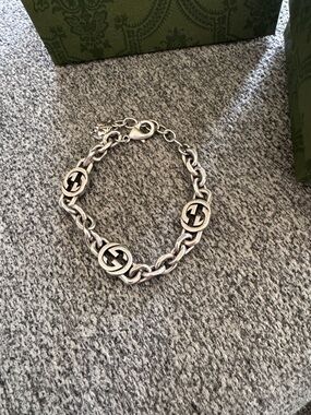 Gucci Silver Interlocking G Link Bracelet